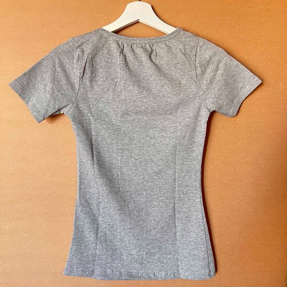 ZARA Collection BNWT Grey Silkscreened Tee with crystal embelishments Size Small - Picture 5 of 6